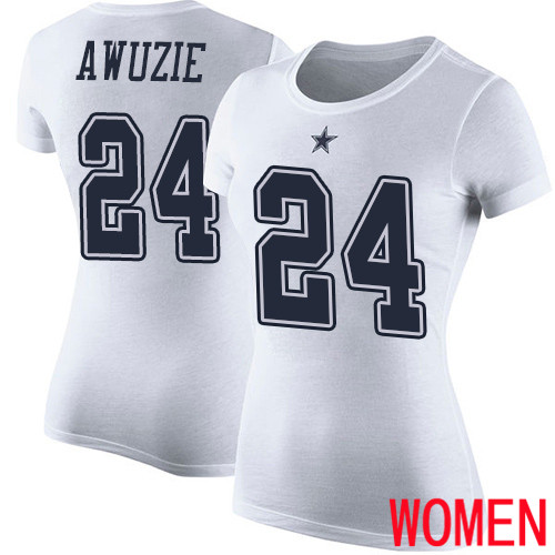 Women Dallas Cowboys White Chidobe Awuzie Rush Pride Name and Number #24 Nike NFL T Shirt